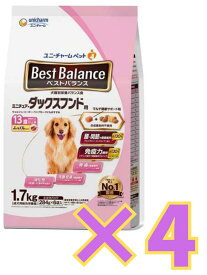 【ケース販売4袋・送料無料】ベストバランス ふっくら仕立て ミニチュア・ダックスフンド用 13歳以上用 1.7kg×4袋
