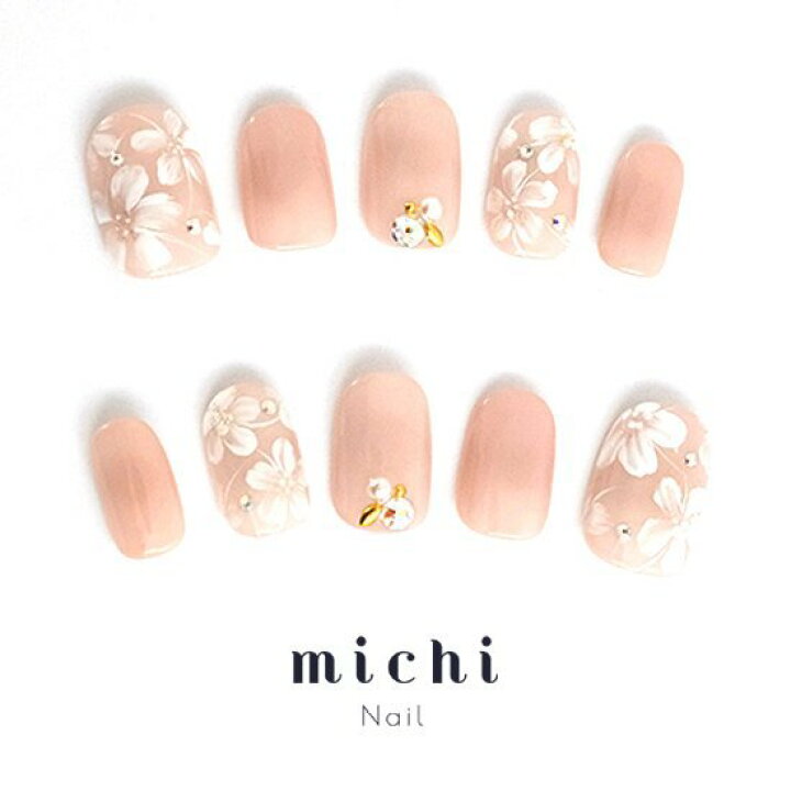 楽天市場 きれいめフラワーネイル Michinail ネイルチップ ミチネイル ネイル つけ爪 ハンドメイドネイル ショートネイル ニュアンスネイル ブライダルネイル 成人式ネイル オリジナルtシャツのup T