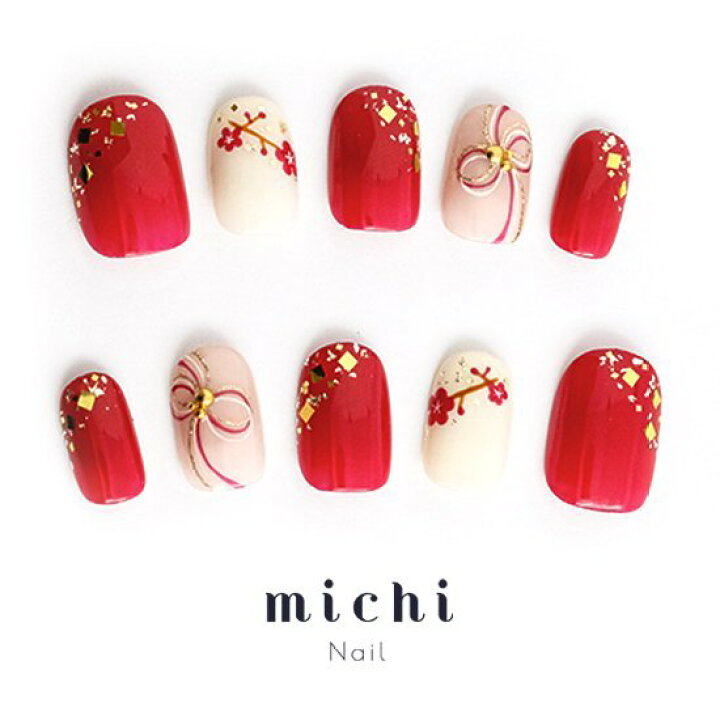 楽天市場】水引リボンの和装ネイル michinail ネイルチップ ミチネイル 