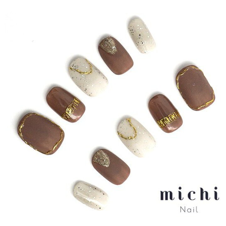 楽天市場】大人ブラウンのニュアンスミラーネイル michinail ネイル  