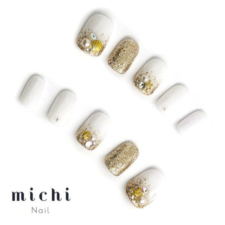 楽天市場 ホワイトゴールド シェルネイル Michinail ネイルチップ ミチネイル ネイル つけ爪 ハンドメイドネイル ショートネイル ニュアンス ネイル ブライダルネイル 成人式ネイル オリジナルtシャツのup T