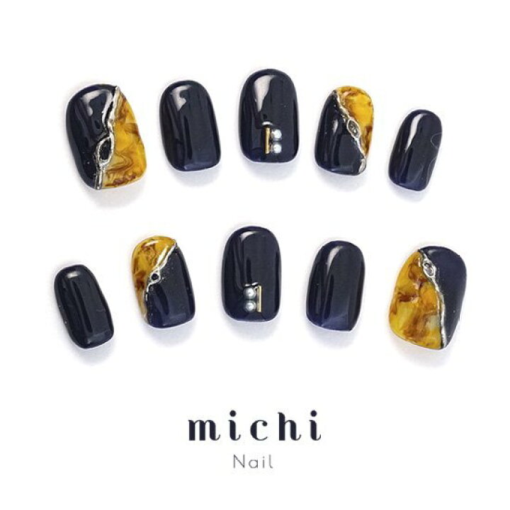 楽天市場 ネイビー べっ甲ネイル Michinail ネイルチップ ミチネイル ネイル つけ爪 ハンドメイドネイル ショートネイル ニュアンスネイル ブライダルネイル 成人式ネイル オリジナルtシャツのup T
