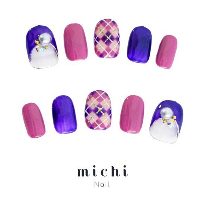 楽天市場 パープル系タータンチェックネイル Michinail ネイルチップ ミチネイル ネイル つけ爪 ハンドメイドネイル ショートネイル ニュアンス ネイル ブライダルネイル 成人式ネイル オリジナルtシャツのup T