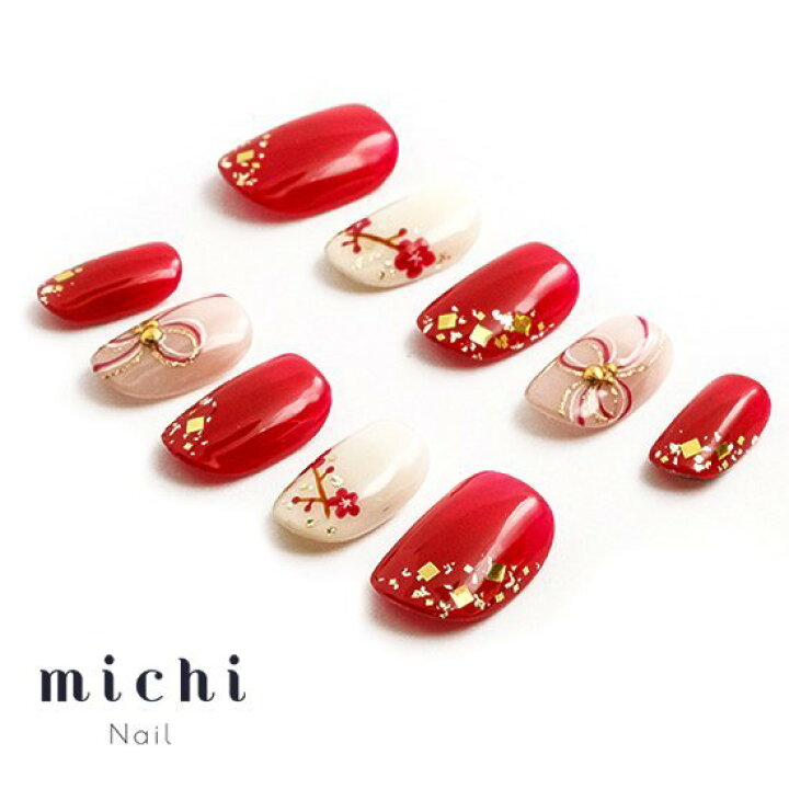 楽天市場】水引リボンの和装ネイル michinail ネイルチップ ミチネイル 