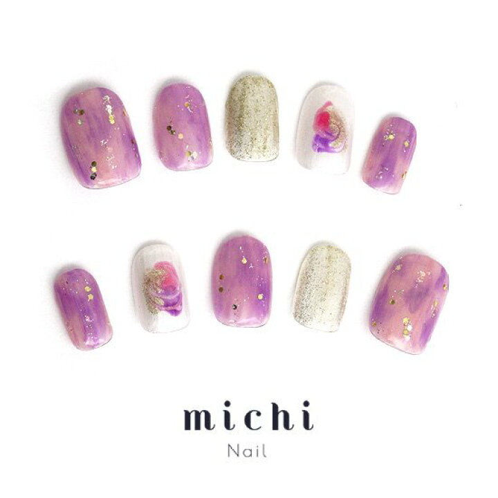 楽天市場】あじさいカラーのふわふわネイル michinail ネイルチップ 