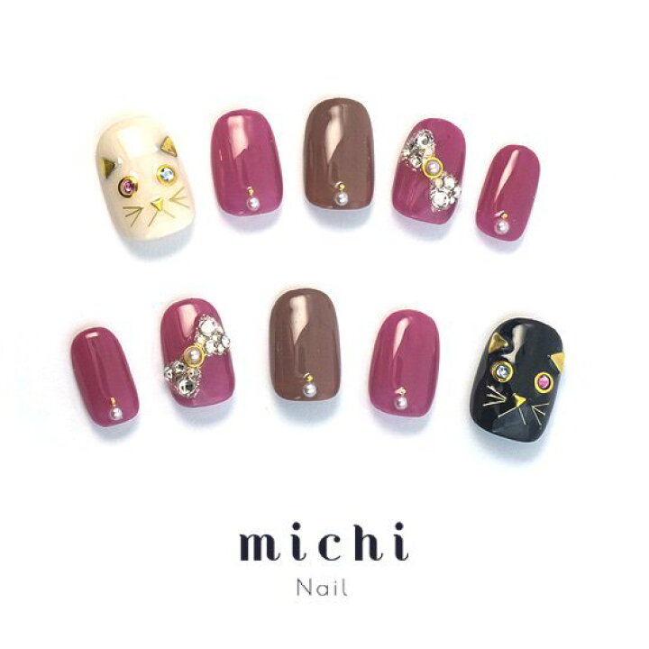 楽天市場 レディな秋色のネコネイル Michinail ネイルチップ ミチネイル ネイル つけ爪 ハンドメイドネイル ショートネイル ニュアンスネイル ブライダルネイル 成人式ネイル オリジナルtシャツのup T