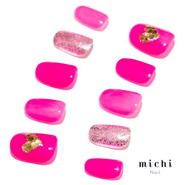 楽天市場 最大250円offクーポン配布中 ビビットピンクネイル Michinail ネイルチップ ミチネイル ネイル つけ爪 ハンドメイドネイル ショートネイル ニュアンスネイル ブライダルネイル 成人式ネイル オリジナルtシャツのup T