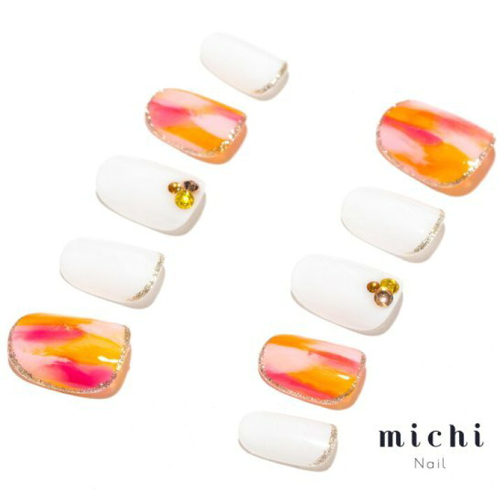 楽天市場 ビビットカラーの夏色ネイル Michinail ネイルチップ ミチネイル ネイル つけ爪 ハンドメイドネイル ショートネイル ニュアンスネイル ブライダルネイル 成人式ネイル オリジナルtシャツのup T