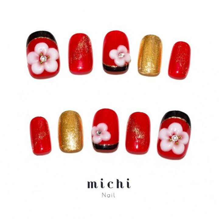楽天市場 真っ赤な華やか和柄ネイル Michinail ネイルチップ ミチネイル ネイル つけ爪 ハンドメイドネイル ショートネイル ニュアンスネイル ブライダルネイル 成人式ネイル オリジナルtシャツのup T