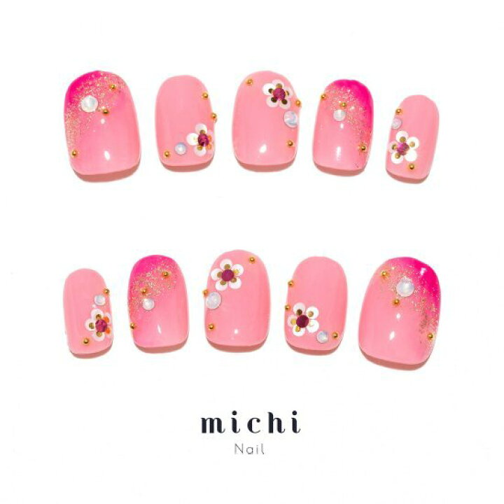 楽天市場 キャンディピンクのかわいい和柄ネイル Michinail ネイルチップ ミチネイル ネイル つけ爪 ハンドメイドネイル ショートネイル ニュアンスネイル ブライダルネイル 成人式ネイル オリジナルtシャツのup T