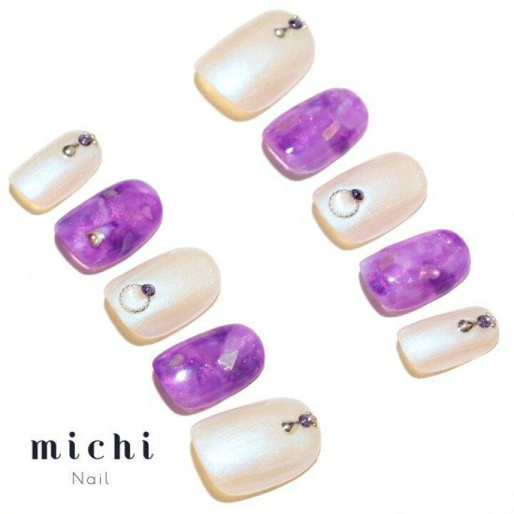 楽天市場 偏光アメジストネイル Michinail ネイルチップ ミチネイル ネイル つけ爪 ハンドメイドネイル ショートネイル ニュアンスネイル ブライダルネイル 成人式ネイル オリジナルtシャツのup T