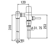 INAX　トイレ　フラッシュバルブ【CF-610BUT】　低圧用　洗浄水量6-8L便器用(定流量弁付フラッシュバルブ…