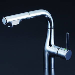 KVK 流し台用シングルレバー式シャワー付混合栓(eレバー)200mmパイプ付(寒冷地用) 【KM6101ZR2EC】