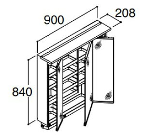 INAX LIXILENV yMRA-903TXJUz LEDƖiXLEDj 3ʋ S[ ~[Lrlbg S1900mmp ʉώ  NBs560^Cv