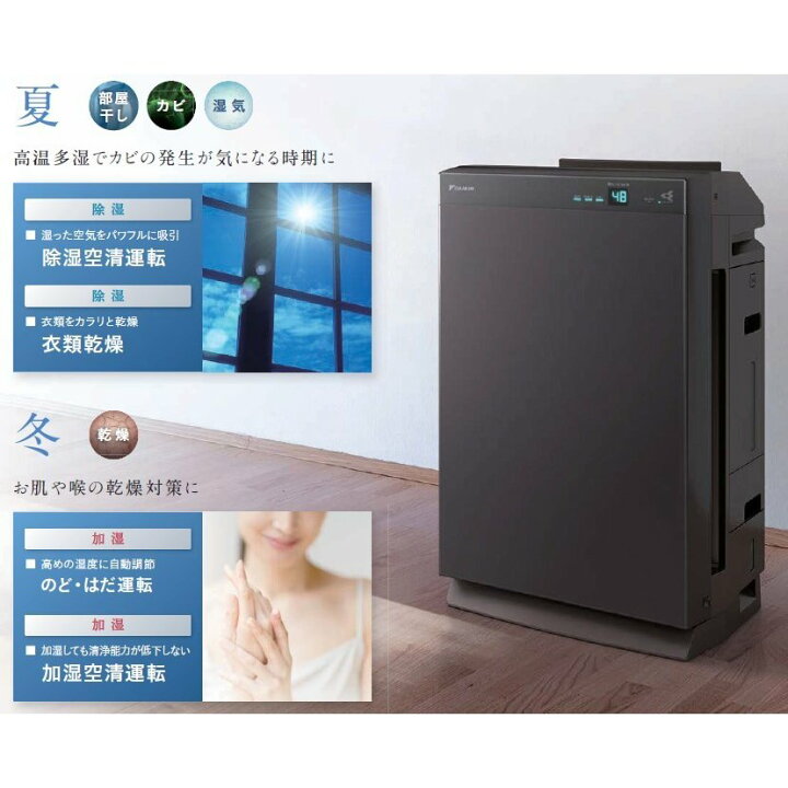 空気清浄機 ACZ70W-T楽天市場】ダイキン acz70w-t 除加湿ストリーマ 