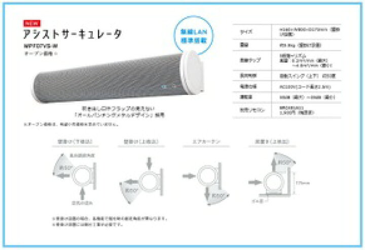 ダイキン工業 DAIKIN アシストサーキュレータ MPF07VS-W 無線LAN 