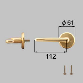 LIXIL リクシル トステム 浴室ドアEX-A把手(右)【商品コード：J3N1108 内容物：本体（内外）×1、取付ネジセット×1 ゴールド 】