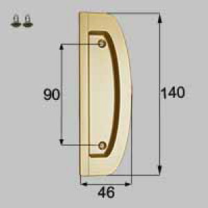 LIXIL リクシル トステム 戸襖用引手(洋室側)【商品コード:NWAZ509 内容物:本体×1、取付ネジセット×1 サテンゴールド 】