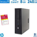 HP ProDesk 600 G1 SFF 第4世代 Core i7 メモリ:8GB 新品SSD:240GB デスクトップパソコン DVD-ROM Office付 Windows11…