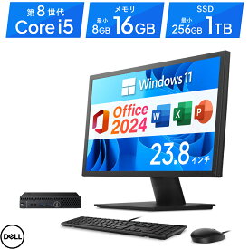 Microsoft Office 2024 H&B 付き｜中古 パソコン ミニ デスクトップ Windows11 MS Office付き｜液晶モニターセット｜Dell Optiplex 3060 micro｜メモリ 最大 16GB ストレージ SSD 最大 1TB｜中古PC デスクトップPC 中古パソコン ミニPC デル｜Word Excel PowerPoint