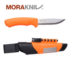 モーラナイフ ブッシュクラフトサバイバル ステンレス オレンジ Morakniv 正規品 | キャンプナイフ アウトドアナイフ ファイヤースターター シャープナー付 着火可能 フェザースティック キャンプ アウトドア 調理 料理 釣り 登山キャンプ用品