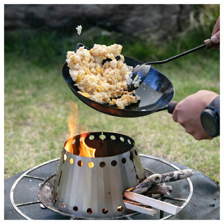 楽天市場】[槙塚鉄工所] タキビズム 焚火パラパラ炒飯セット / 中華鍋 