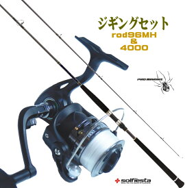 初心者 中級者におすすめ ちょっといい ジギングセット ジギングロッド 96MH スピニングリール 4000 PEライン付 シーバス ソルトウォーターロッド リール 9.6f MH 4000 SS6