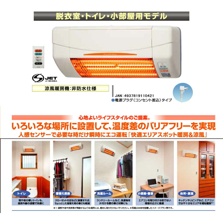 楽天市場】脱衣所 洗面所 暖房 壁掛け 日本製 高須産業 涼風暖房機 SDG 
