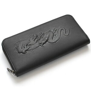 縁起 開運 金運財布 国産 牛革 金運 開運 長財布 日本製 縁起物 覚醒龍 龍 黒龍 淡龍 覚醒龍 浮き出し加工 ヌメ革長財布 和柄 和風 日本 歴史 龍 神話 ラウンド長財布 ラウンドファス