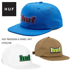HUF ハフ （MADISON 6 PANEL HAT CAP） 刺繍 キャップ 帽子 ストラップバック 綿100％ ユニセックス スケボー ストリート SKATEBOARDS キース・ハフナゲル HT00708