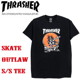 【USA直輸入】THRASHER スラッシャー SKATE OUTLAW TEE メンズ 半袖 Tシャツ アメリカサイズ ストリート スケートボード スケボー BLACK/254074