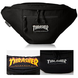 THRASHER【スラッシャー] ウエストバッグ THRFL3900 BLACK/YELLOW PRINT ショルダーバッグ ウエストバック　ウエストポーチ ボディバッグ スケボー スケートボード ストリート