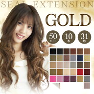 ワンタッチ ポイント ウィッグ エクステ ～GOLD～ 美容室でも使用されているコスパに優れたシールエクス…