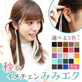 【秒でイメチェン！】 メッシュエクステ 美容室で採用されるエクステメーカーが作るアクセサリー。 インナーカラー ウィッグ 付け外し超簡単でインナーカラーが再現できる！ 選べる3色で気軽に大変身！ メッシュ ハイライト イヤリングカラー ポイントメッシュ エクステ