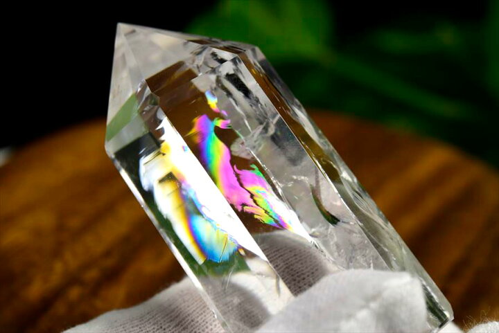 楽天市場】虹入り レインボー 水晶 ポイント 六角柱【約87.8g 