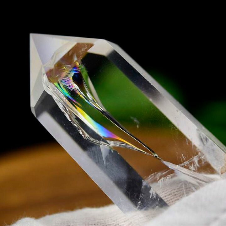 楽天市場】虹入り レインボー 水晶 ポイント 六角柱【約61.1g 