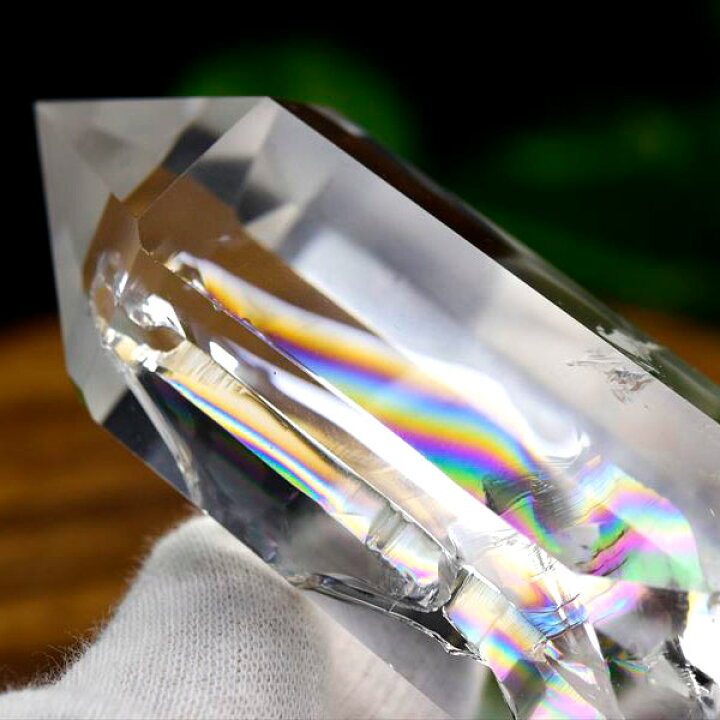 楽天市場】虹入り レインボー 水晶 ポイント 六角柱【約97.7g 