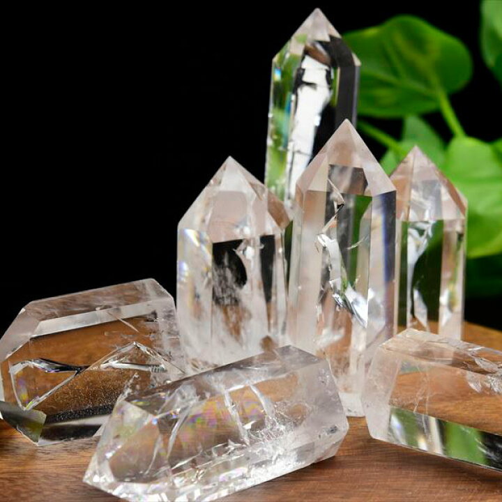 楽天市場】虹入り レインボー 水晶 ポイント 六角柱 □種類お任せ 