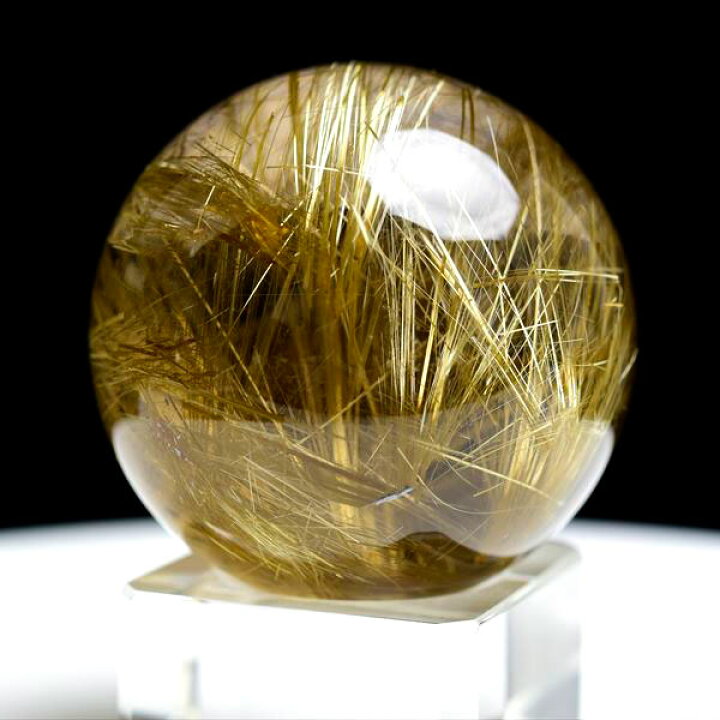 楽天市場】□約49mm珠□ 原産地より直輸入 ゴールドルチルクォーツ  