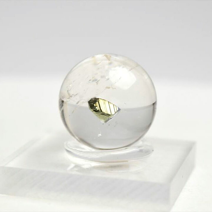 楽天市場】パイライトインクォーツ AAAA ◇黄鉄鉱入り水晶◇ 丸玉 【約 
