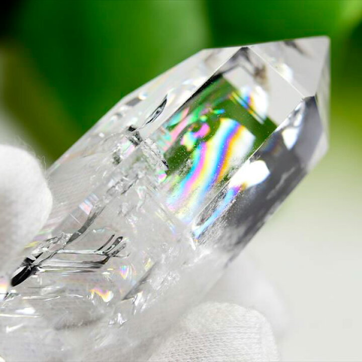 楽天市場】レインボー 水晶 DT ダブルポイント 約55.5g ◇極上虹入り 