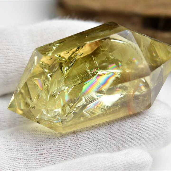 楽天市場】虹入り シトリン ダブルポイント 両剣黄水晶□ブラジル産 
