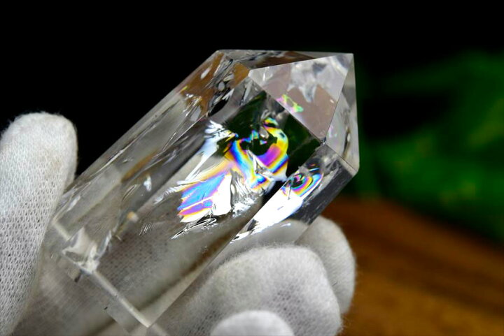 楽天市場】レインボー 水晶 ポイント 六角柱 約58g ◇極上虹入り 
