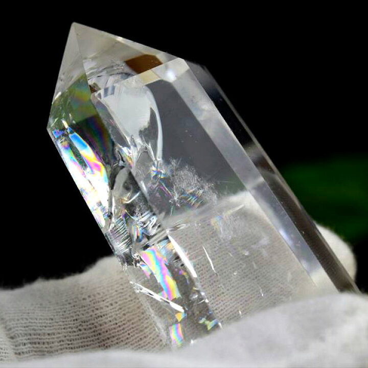 楽天市場】レインボー 水晶 ポイント 六角柱 約71.7g ◇極上虹入り 