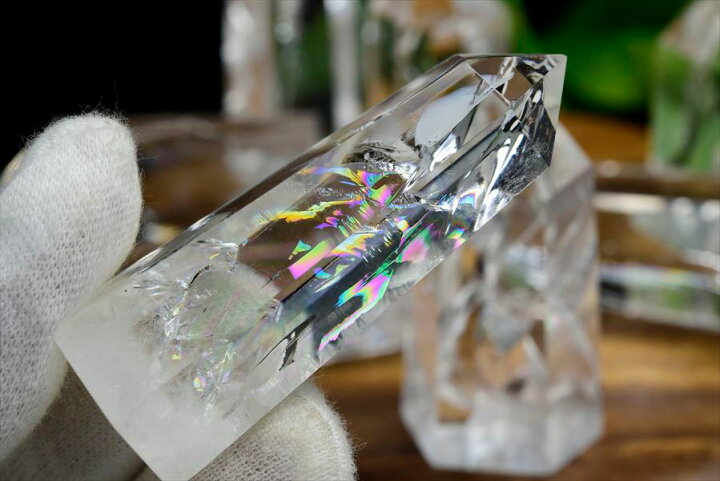 楽天市場】虹入り レインボー 水晶 ポイント 六角柱 □種類お任せ 