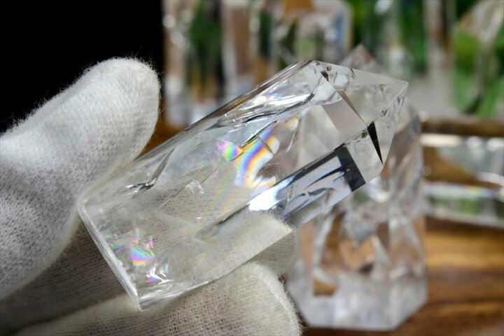 楽天市場】虹入り レインボー 水晶 ポイント 六角柱 □種類お任せ 
