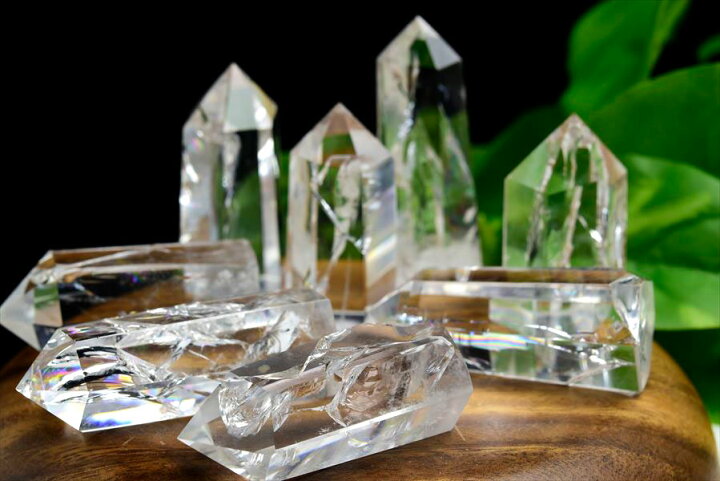 楽天市場】虹入り レインボー 水晶 ポイント 六角柱 □種類お任せ  