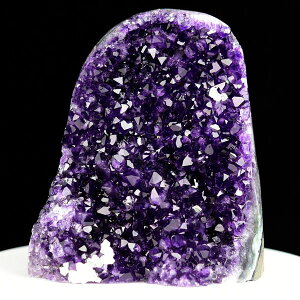 アメジスト クラスター カットベース 原石蛍光カルサイト共生 ◆ウルグアイ・アルティガス産◆ 約1820g紫水晶|アメジストクラスター|原石|ポリッシュエッジ|Artigas Uruguay|ジオード|ア