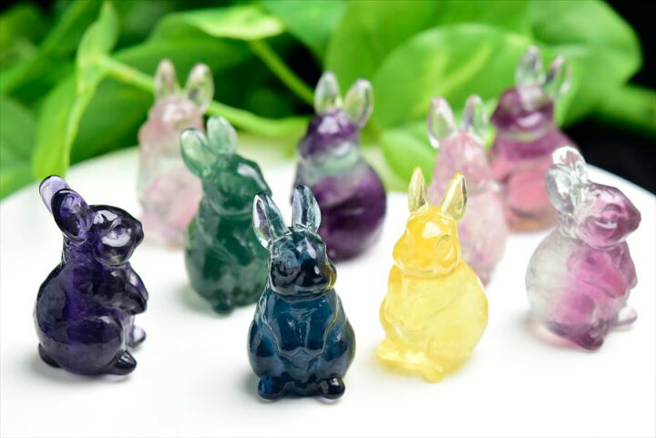 楽天市場】フローライト うさぎ 彫刻 置物 種類お任せ【販売単位：1個 