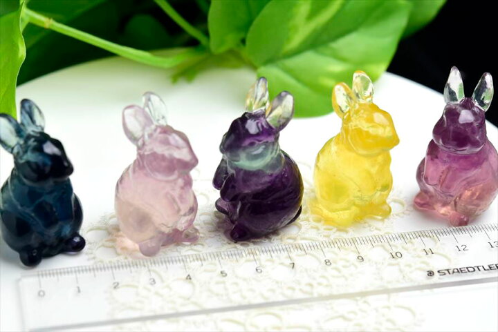 楽天市場】フローライト うさぎ 彫刻 置物 種類お任せ【販売単位：1個 